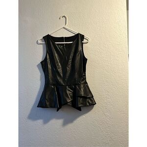 Arden B faux leather peplum tank top shirt Sz M
